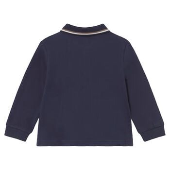 Younger Boys Navy Blue Fox Polo Shirt