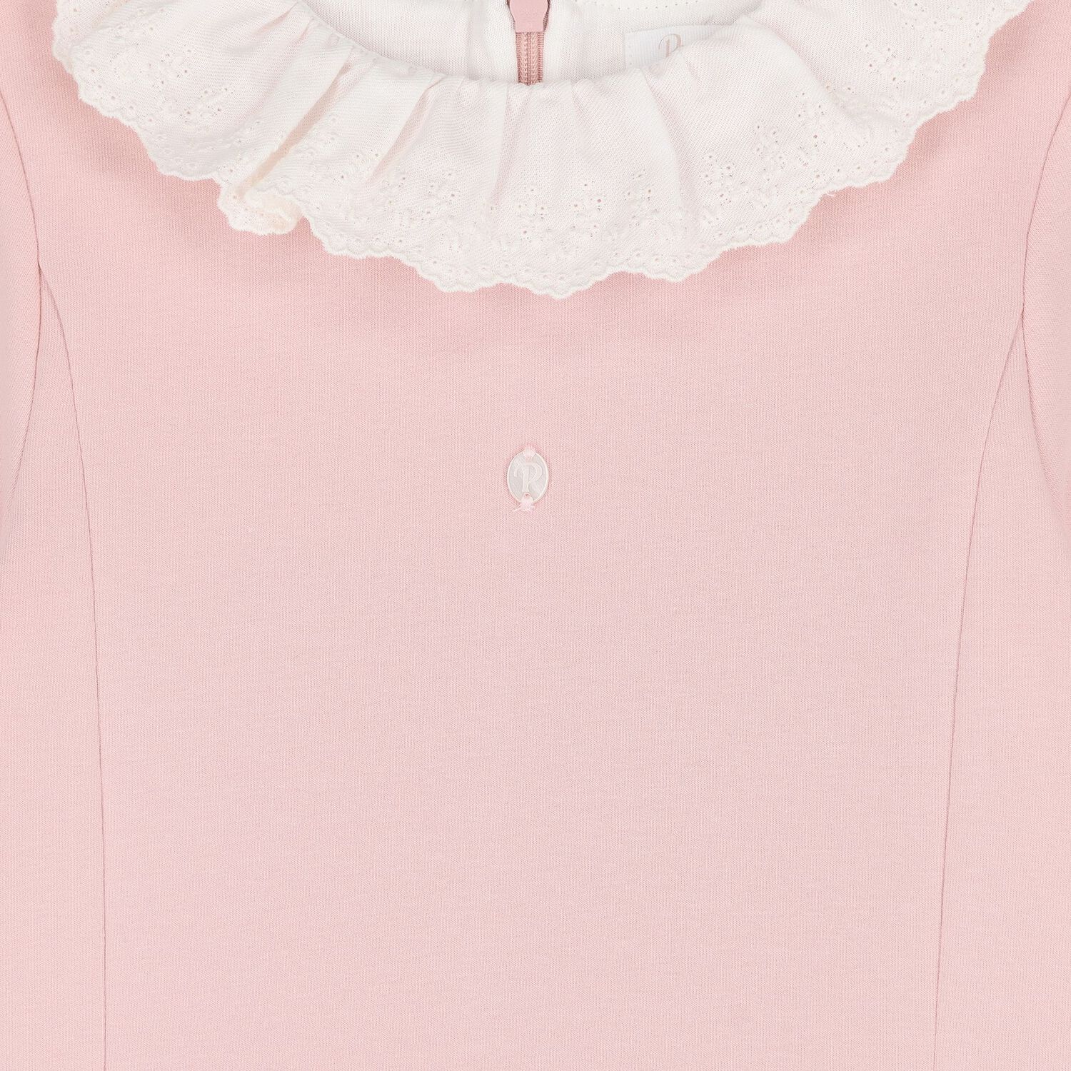 Girls Pink Embroidered Collar Dress, 1, hi-res