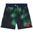Boys Navy & Green Logo Swim Shorts, 2, hi-res