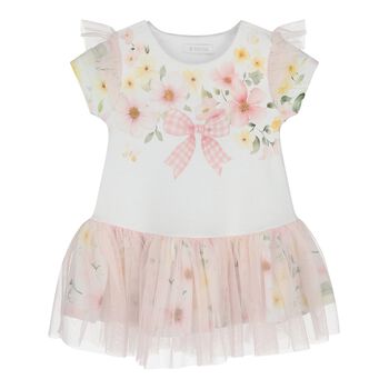 Baby Girls Pink Floral Tulle Dress