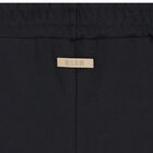 Girls Black Logo Ruffled Shorts, 1, hi-res