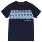 Boys Navy Blue Logo Shorts Set, 1, hi-res