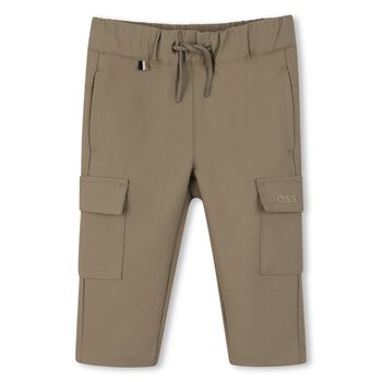 Younger Boys Beige Logo Trousers