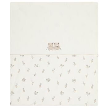 Ivory Teddy Bear Baby Blanket