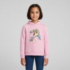 Girls Pink Varsity Tiger Hooded Top, 1, hi-res