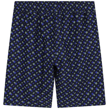 Boys Navy Blue Monogram Swim Shorts