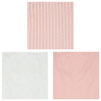 White & Pink Muslin Set ( 3-Pack )