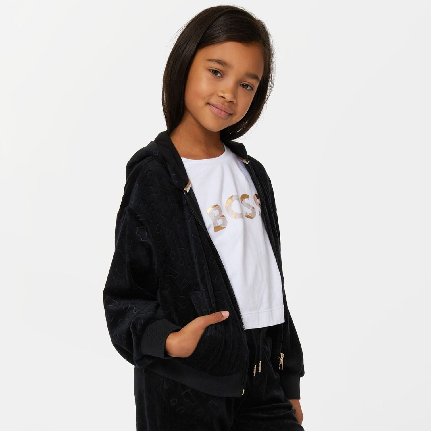 Girls White Logo Crop Top, 1, hi-res image number null