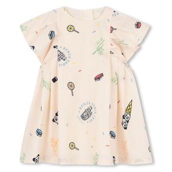 Baby Girls Beige Logo Dress