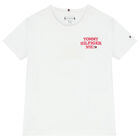 Girls White Logo T-Shirt, 2, hi-res