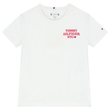 Girls White Logo T-Shirt