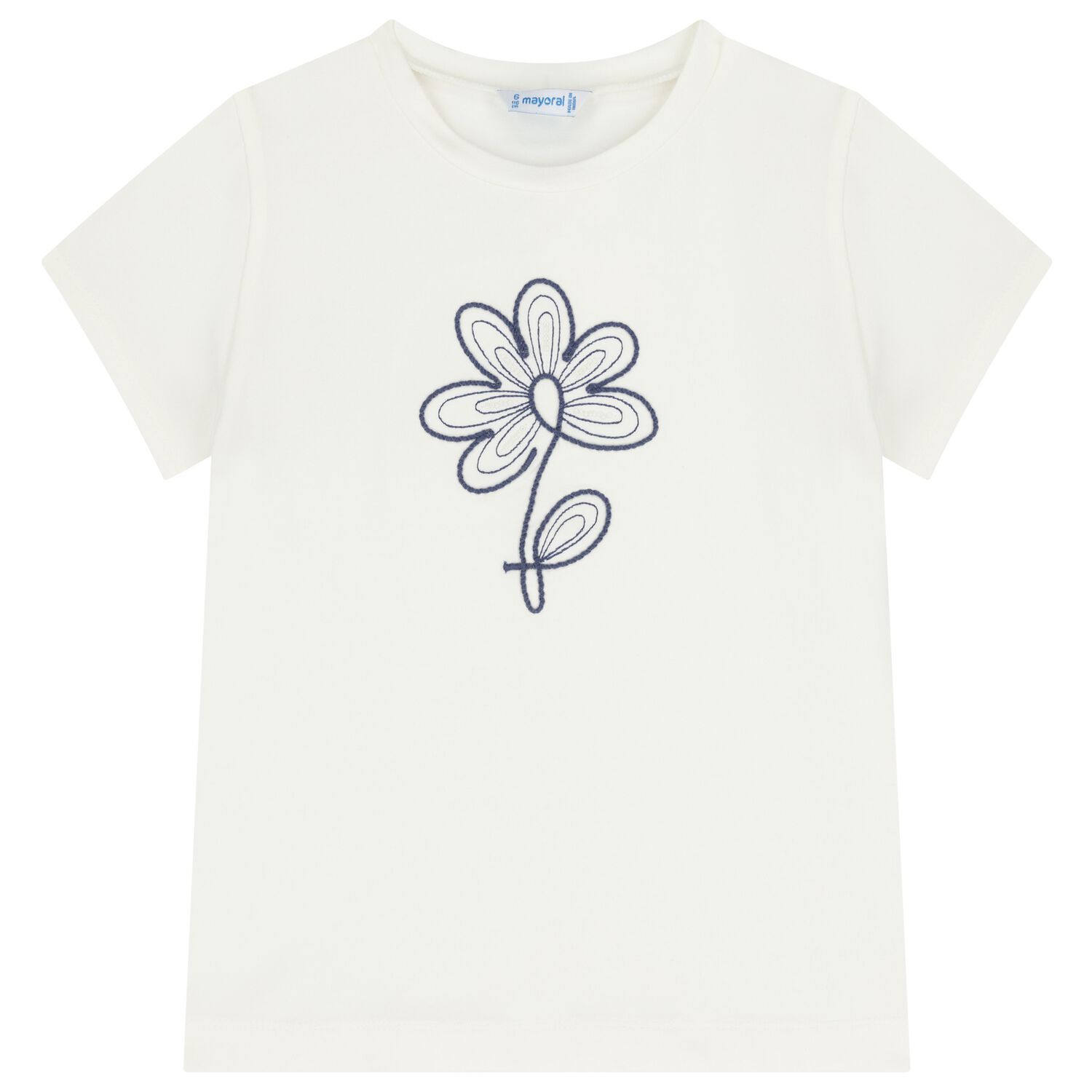 Girls Ivory Flower T-Shirt, 1, hi-res