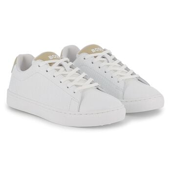 Boys White Logo Trainers