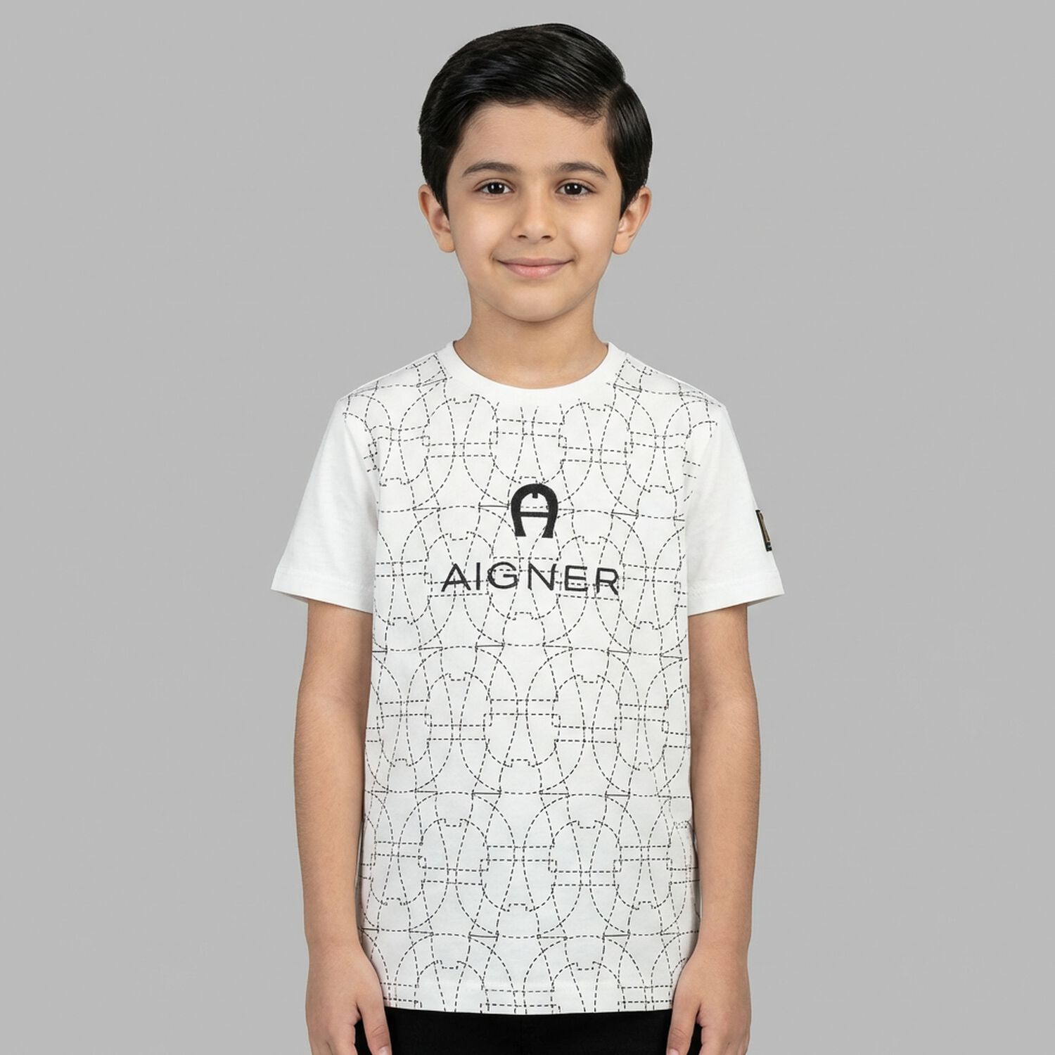 Boys White Logo T-Shirt, 1, hi-res