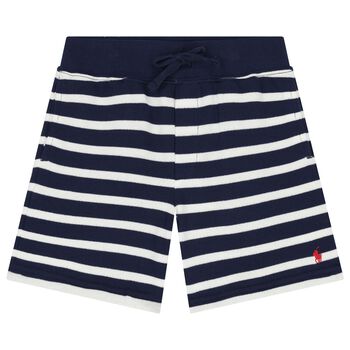 Boys Navy Blue & White Shorts