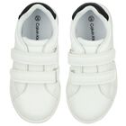 White & Black Logo Trainers, 1, hi-res