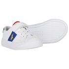 حذاء رياضي بالشعار باللون الأبيض للأولاد, 1, hi-res