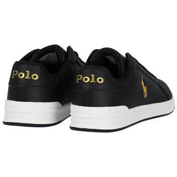 Boys Black Logo Trainers