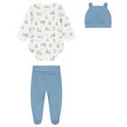Baby Boys White & Blue Bodysuit Set, 1, hi-res