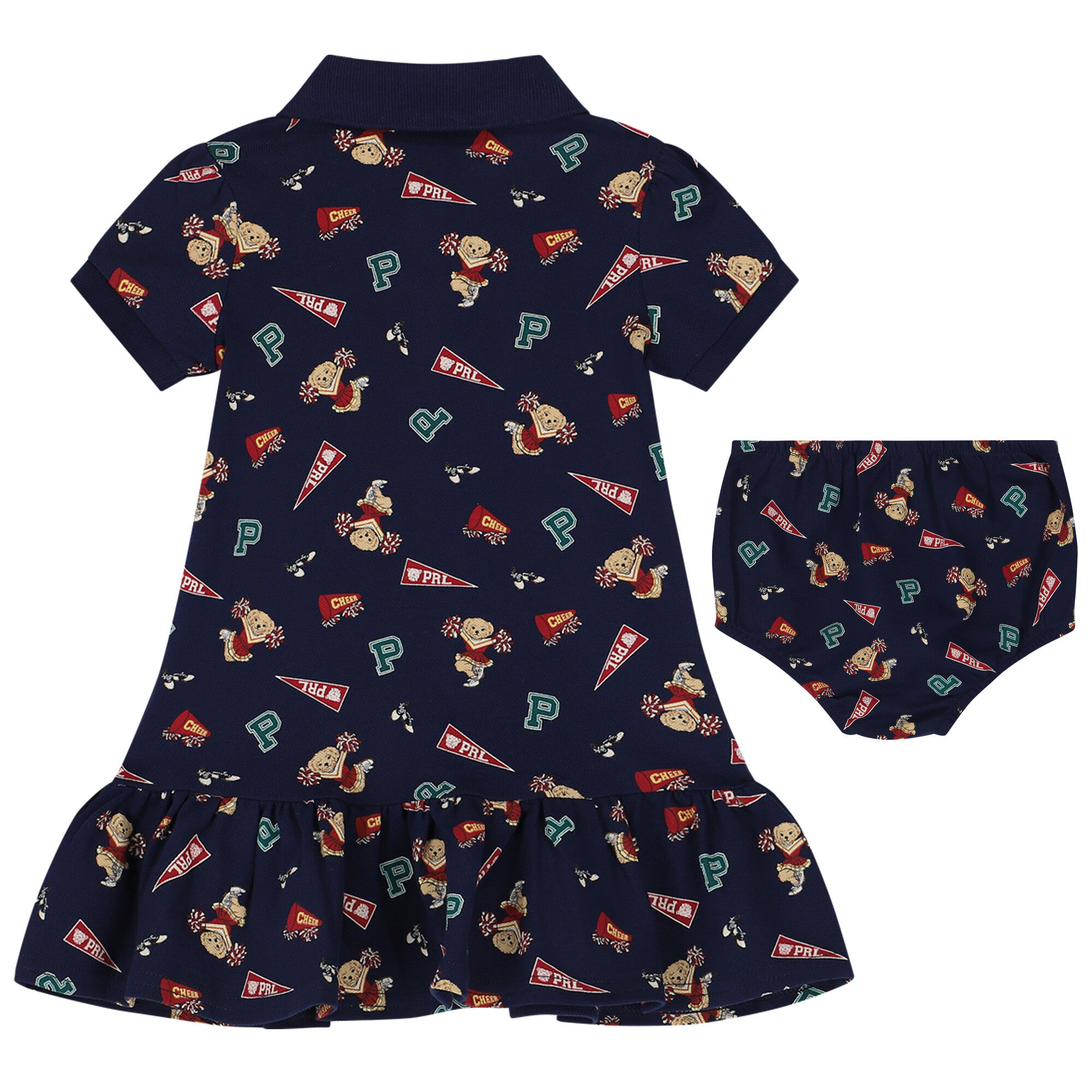 Ralph Lauren Baby Girls Navy Blue Polo Dress Set Junior Couture UAE