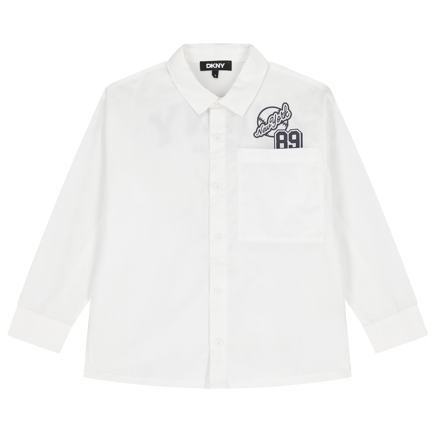 Boys White Logo Shirt, 1, hi-res