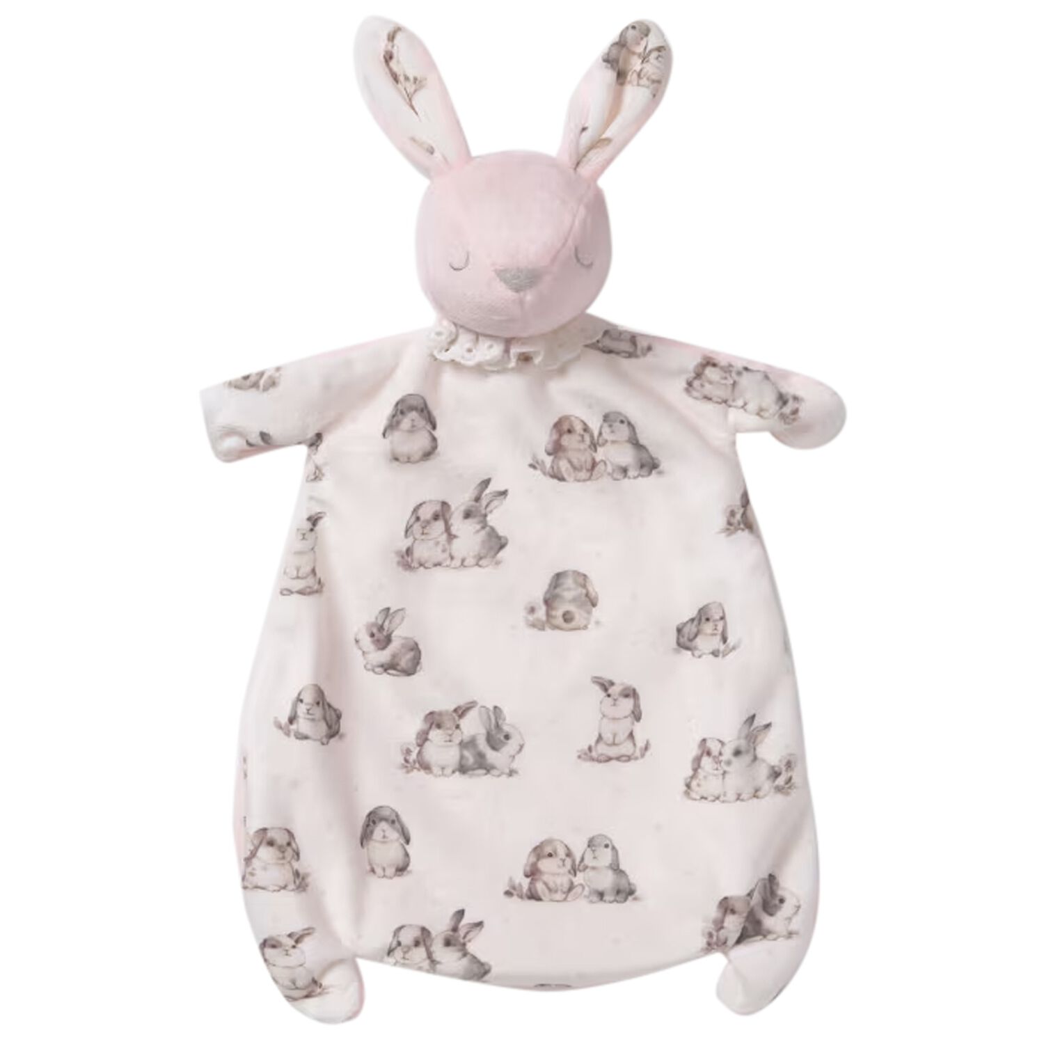 Pink & Ivory Rabbit Doudou Comforter, 4, hi-res