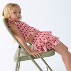 Girls Pink Heart Ruffled Shorts, 1, hi-res