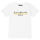 Boys White Logo T-Shirt, 1, hi-res