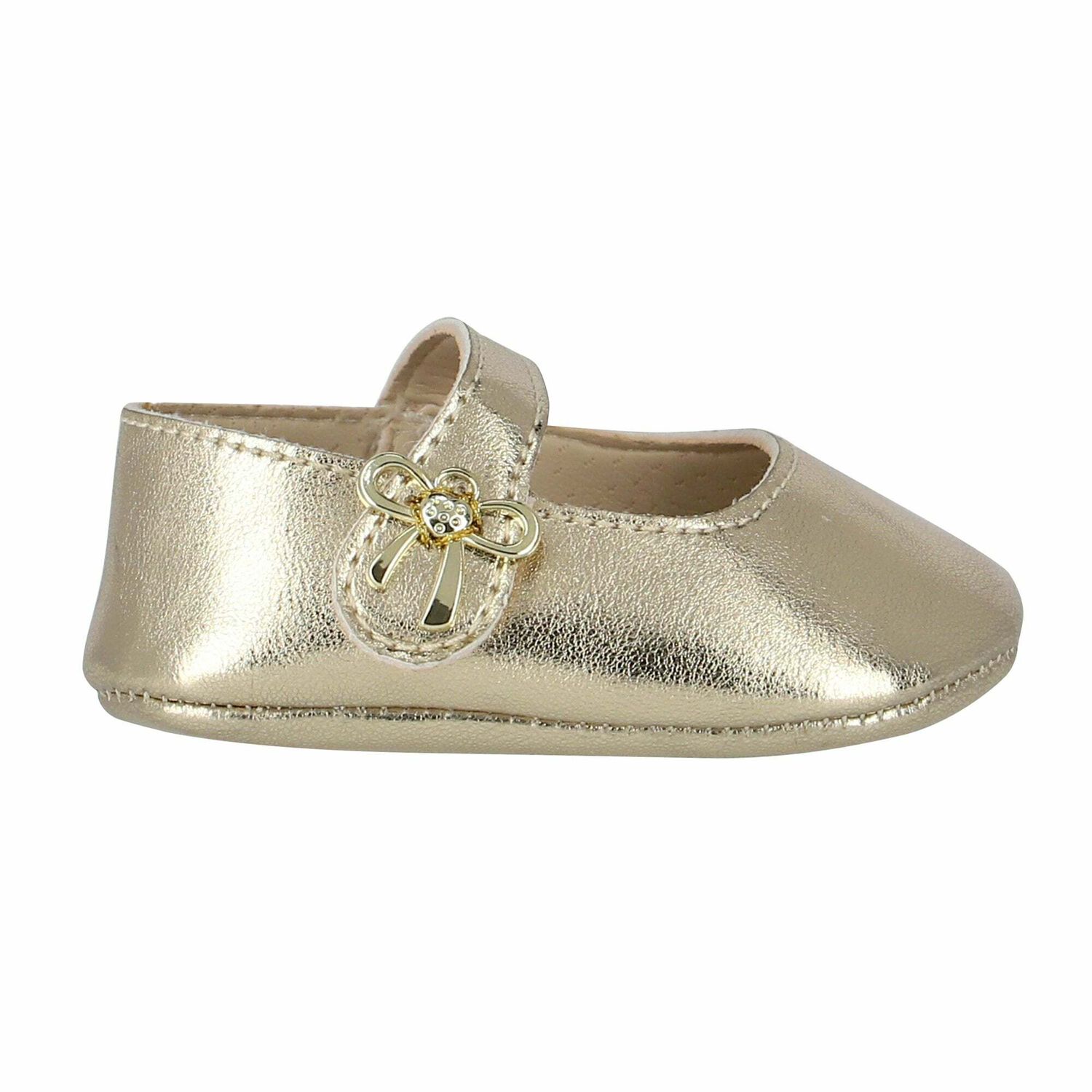 Baby Girls Gold Pre Walker Shoes, 1, hi-res
