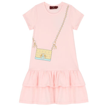 Aigner Girls Pink Logo Bag Dress, 3 Girls Pink Logo Bag Dress