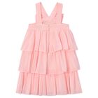 Girls Pink Bow Tiered Dress, 2, hi-res