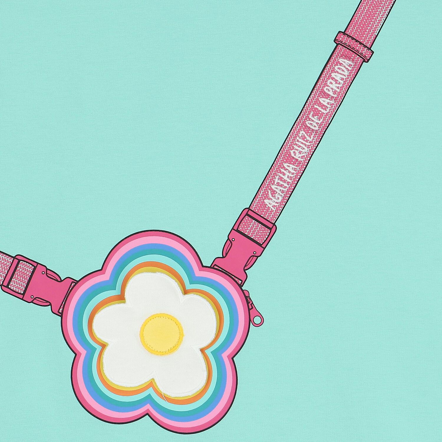 فستان بنات بطبعة باللون الأزرق الأكوا, 1, hi-res