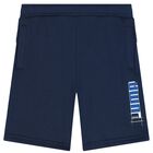 Boys Blue Logo Shorts, 2, hi-res