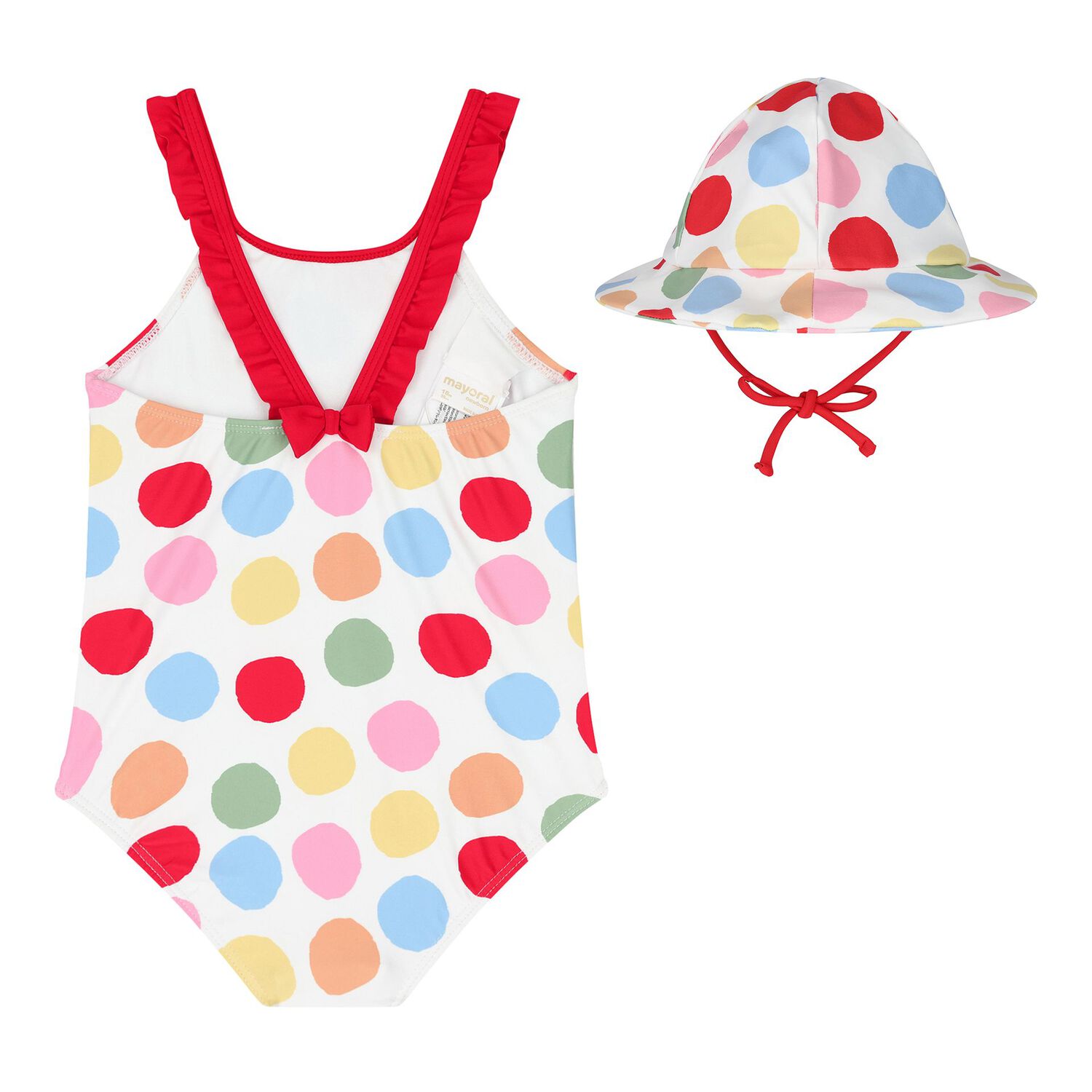 Baby Girls Multi-Coloured Swimsuit & Hat Set, 1, hi-res image number null