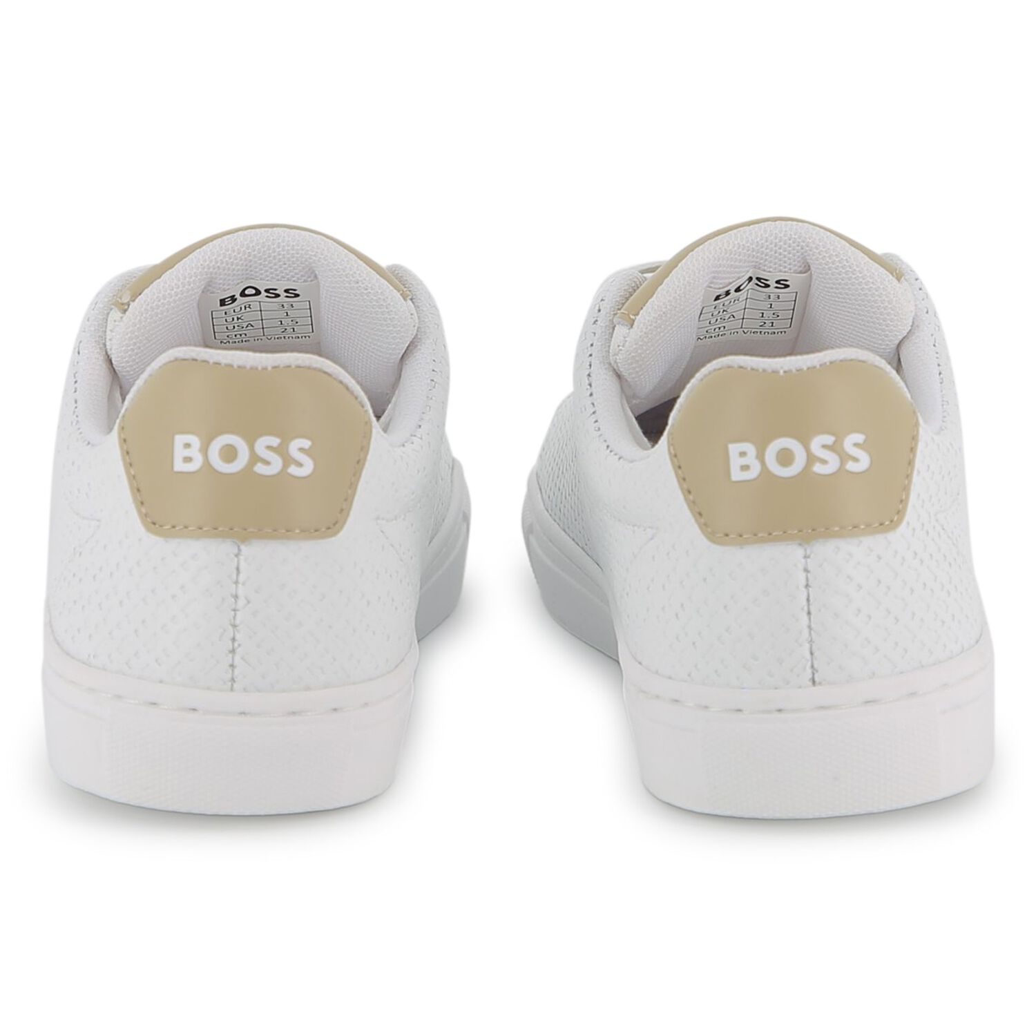 Boys White Logo Trainers, 1, hi-res