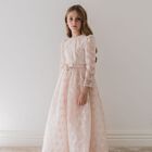 Girls Pink Flower Organza Dress, 1, hi-res