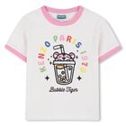 Girls Ivory Bubble Tiger T-Shirt, 1, hi-res
