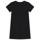 Girls Black Logo Dress, 2, hi-res
