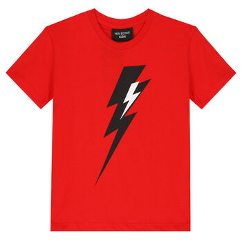 Boys Red Thunder Bolt T-Shirt