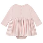 Baby Girls Pink Bow Bodysuit Dress, 1, hi-res
