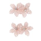 Girls Pink Embellished Flowers Hair Clips ( 2-Pack ), 3, hi-res