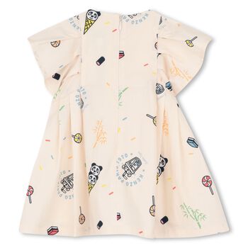 Baby Girls Beige Logo Dress