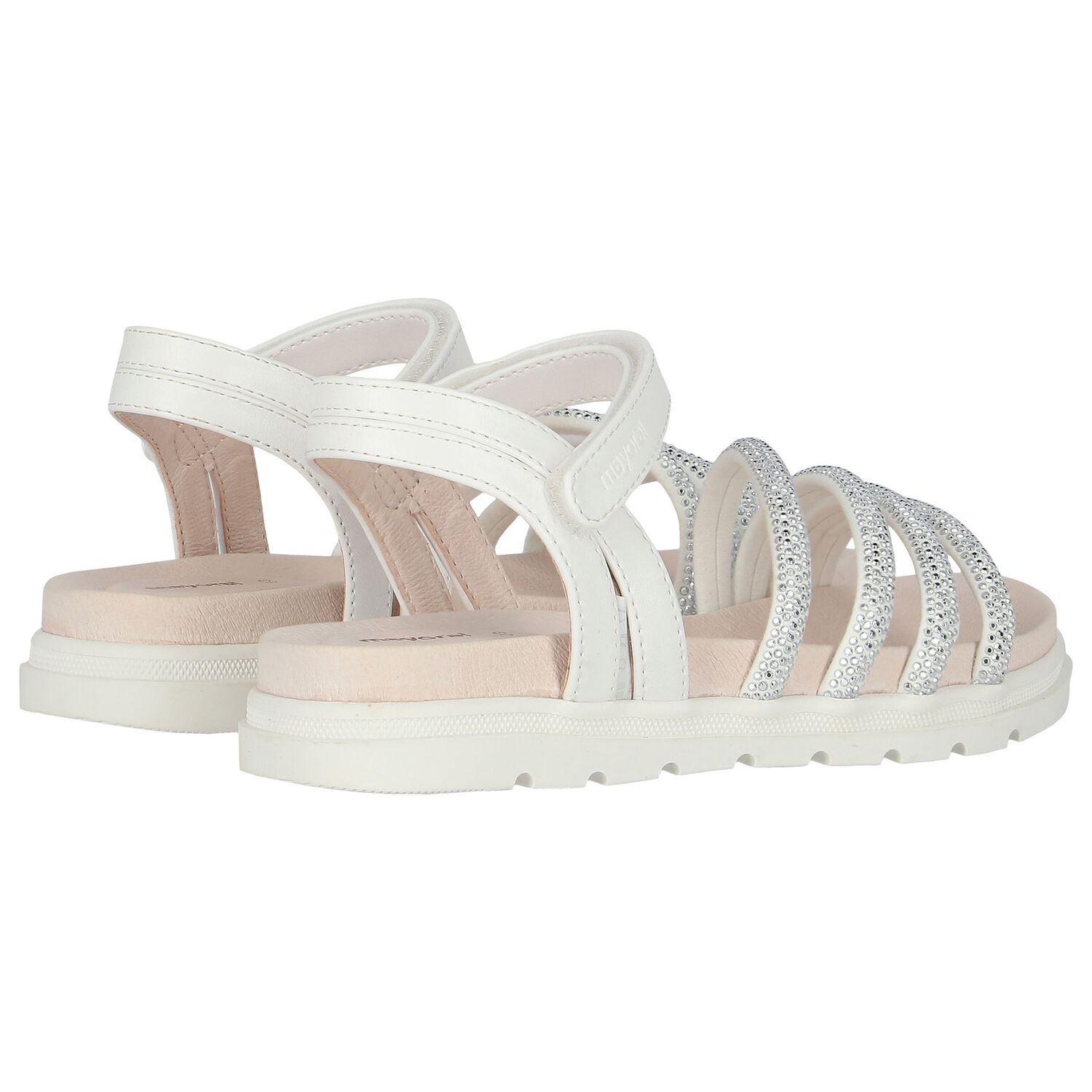 صندل بنات باللون الفضي, 2, hi-res