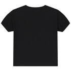 تيشيرت بنات بالشعار باللون الأسود, 2, hi-res