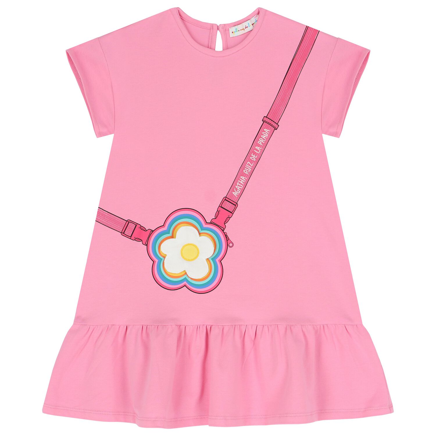 Girls Pink Flower Bag Dress, 2, hi-res image number null
