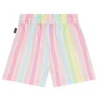 Girls Multi-Coloured Striped Shorts, 1, hi-res