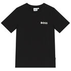 Boys Black Logo T-Shirt, 1, hi-res