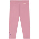 Younger Girls Pink Logo Leggings, 1, hi-res