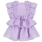 Girls Lilac Ruffled Dress, 1, hi-res