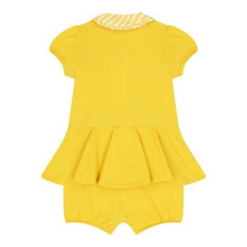 Baby Girls Yellow Logo Romper